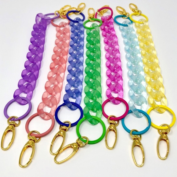 Acrylic Translucent Yellow Chain Link Bag Strap or Charm/Keychain - Picture 2 of 6